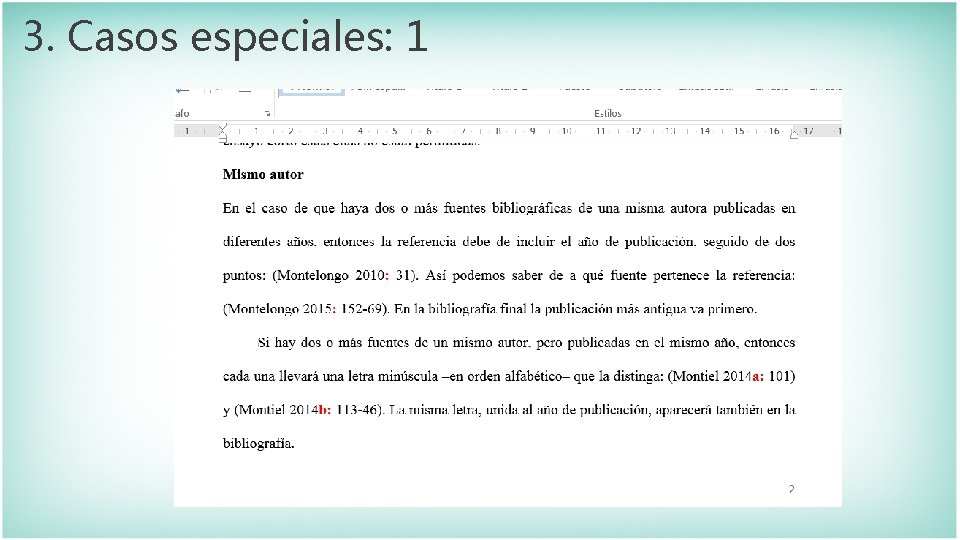 3. Casos especiales: 1 3. Casos especiales: 1