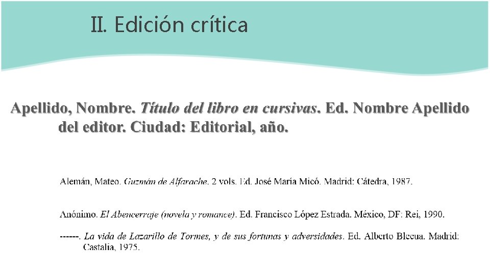 II. Edición crítica II. Edición crítica