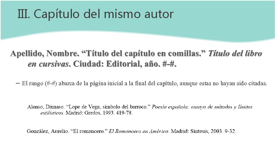 III. Capítulo del mismo autor – El rango (#-#) abarca de la página inicial III. Capítulo del mismo autor – El rango (#-#) abarca de la página inicial