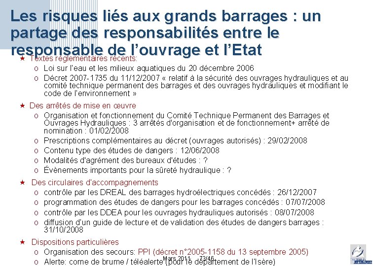 Les risques liés aux grands barrages : un partage des responsabilités entre le responsable