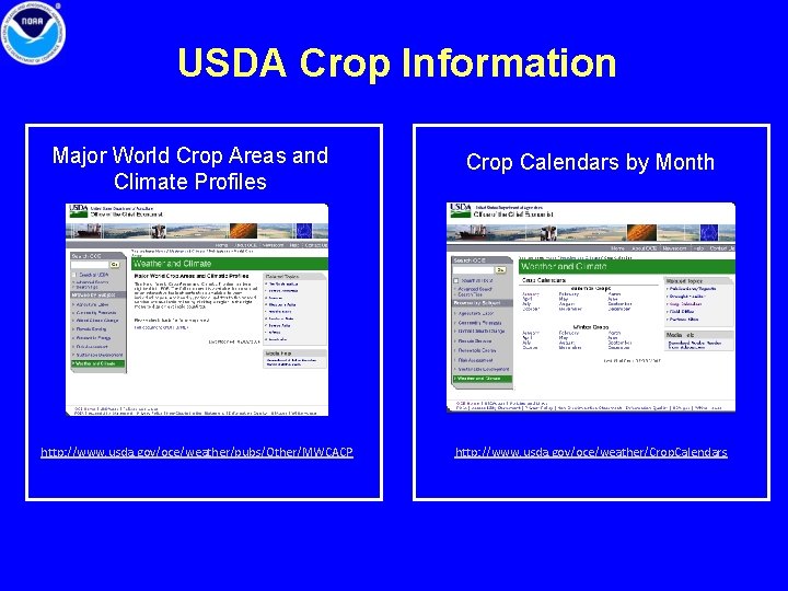 USDA Crop Information Major World Crop Areas and Climate Profiles http: //www. usda. gov/oce/weather/pubs/Other/MWCACP