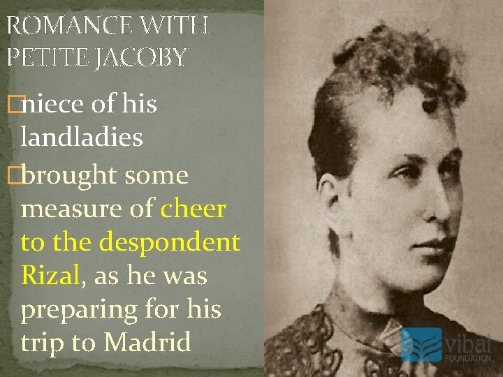 ROMANCE WITH PETITE JACOBY �niece of his landladies �brought some measure of cheer to