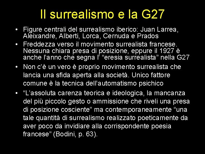 Il surrealismo e la G 27 • Figure centrali del surrealismo iberico: Juan Larrea,