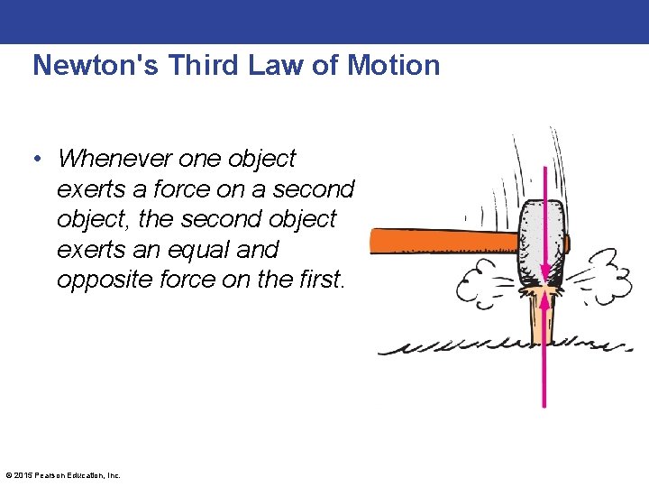 Newton's Third Law of Motion • Whenever one object exerts a force on a