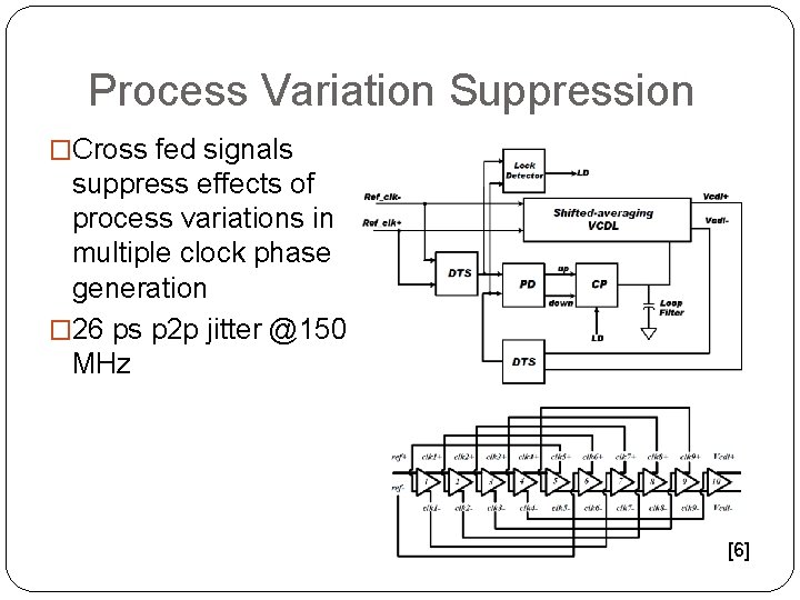 Process Variation Suppression �Cross fed signals suppress effects of process variations in multiple clock