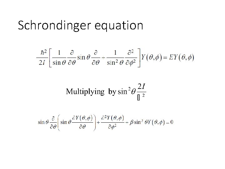 Schrondinger equation 