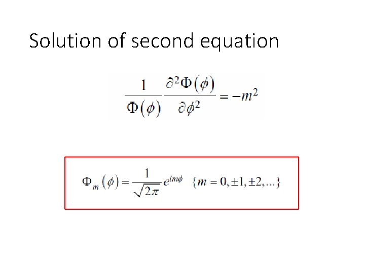 Solution of second equation 