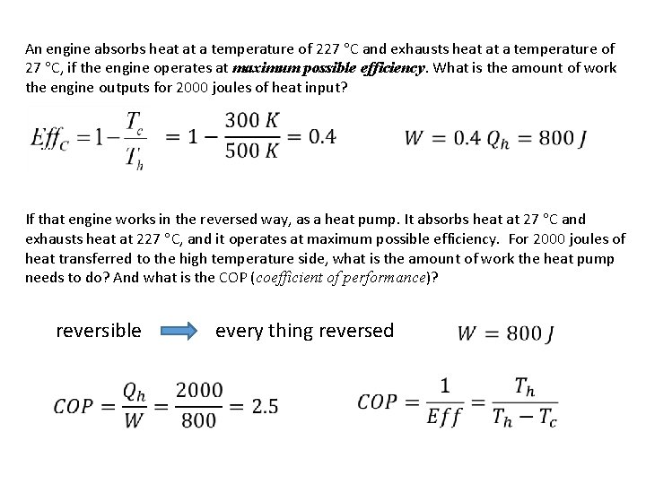 An engine absorbs heat at a temperature of 227 C and exhausts heat at