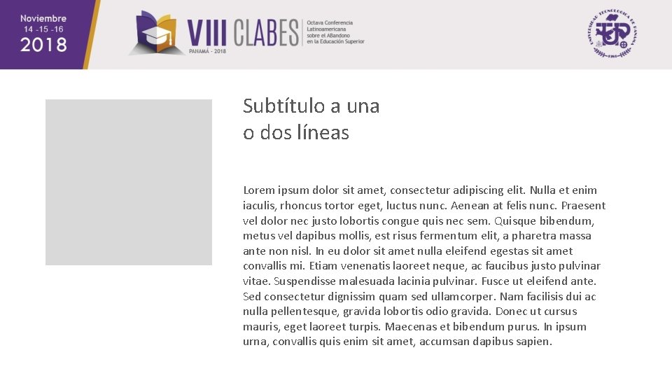 Subtítulo a una o dos líneas Lorem ipsum dolor sit amet, consectetur adipiscing elit.