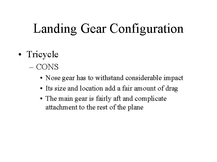 Design Chapter 8 Second half Landing Gear Configuration