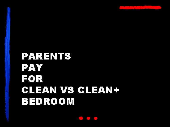 PARENTS PAY FOR CLEAN VS CLEAN+ BEDROOM 