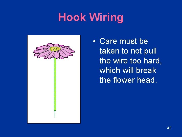 Hook Wiring • Care must be taken to not pull the wire too hard,