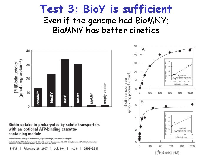 Test 3: Bio. Y is sufficient Even if the genome had Bio. MNY; Bio.