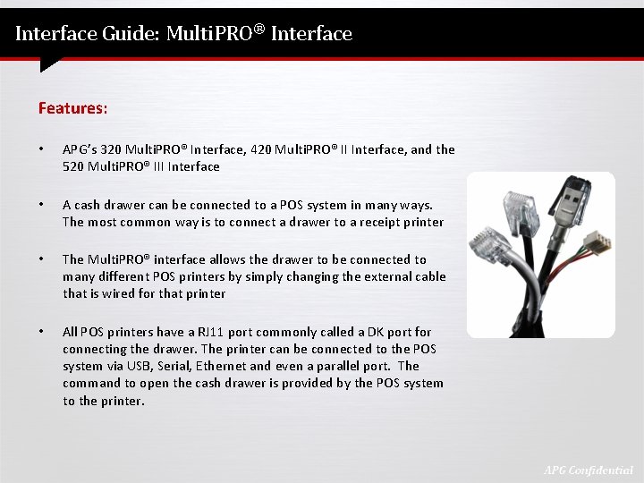 Interface Guide: Multi. PRO® Interface Features: • APG’s 320 Multi. PRO® Interface, 420 Multi.