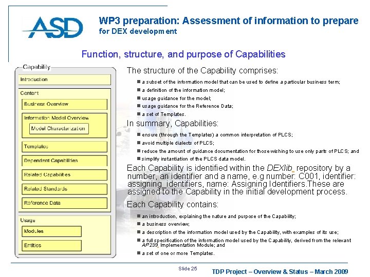WP 3 preparation: Assessment of information to prepare for DEX development Function, structure, and