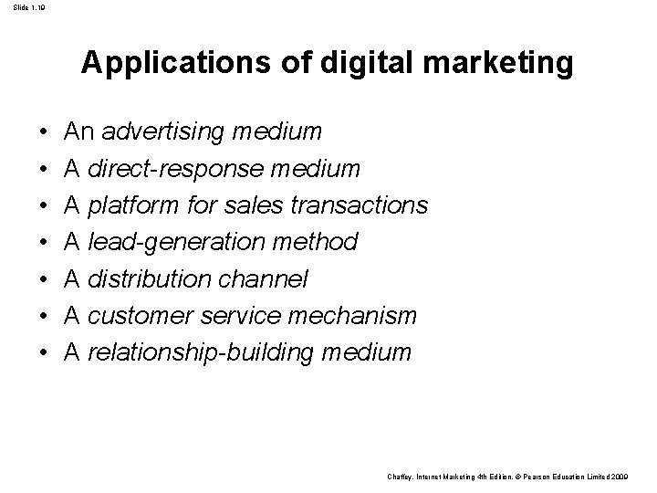 Slide 1. 19 Applications of digital marketing • • An advertising medium A direct-response Slide 1. 19 Applications of digital marketing • • An advertising medium A direct-response