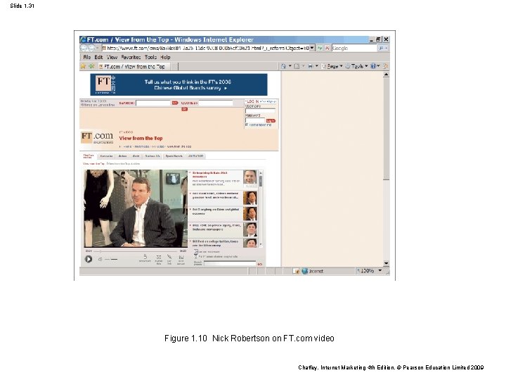 Slide 1. 31 Figure 1. 10 Nick Robertson on FT. com video Chaffey, Internet Slide 1. 31 Figure 1. 10 Nick Robertson on FT. com video Chaffey, Internet