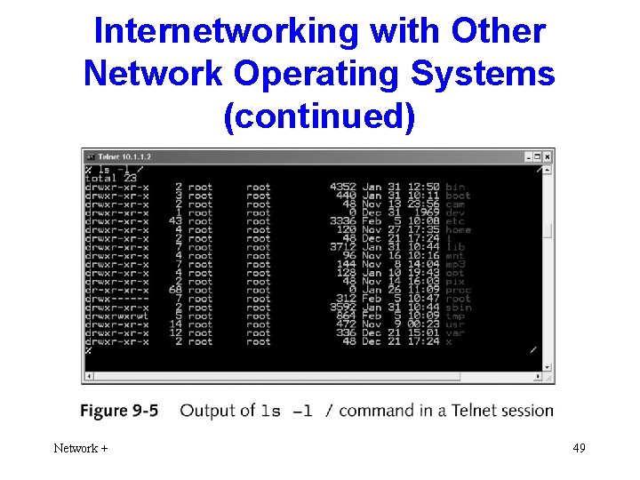 Internetworking with Other Network Operating Systems (continued) Network + 49 