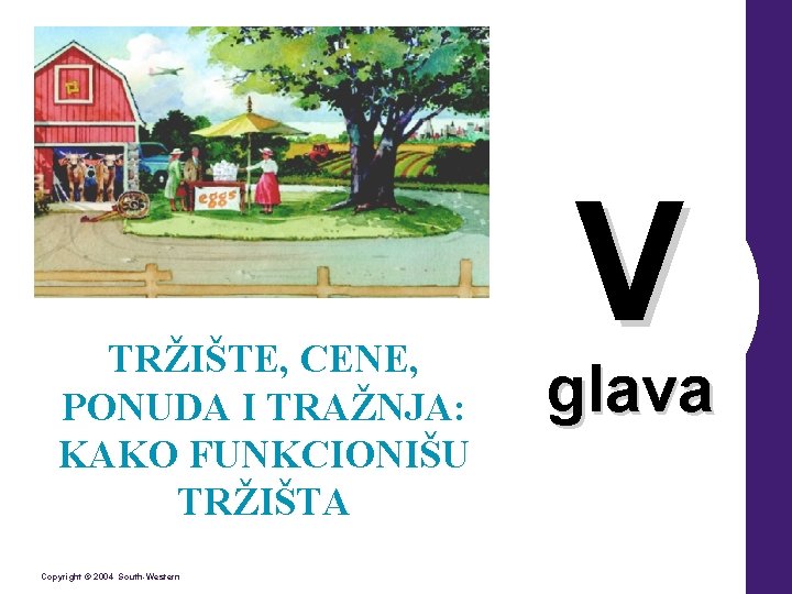 TRŽIŠTE, CENE, PONUDA I TRAŽNJA: KAKO FUNKCIONIŠU TRŽIŠTA Copyright © 2004 South-Western V glava