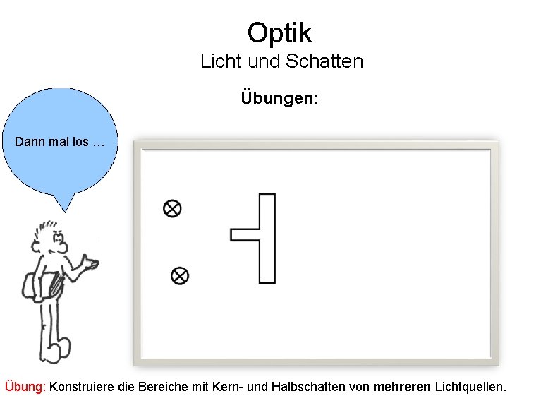 Optik Licht und Schatten Übungen: Dann mal los … Übung: Konstruiere die Bereiche mit