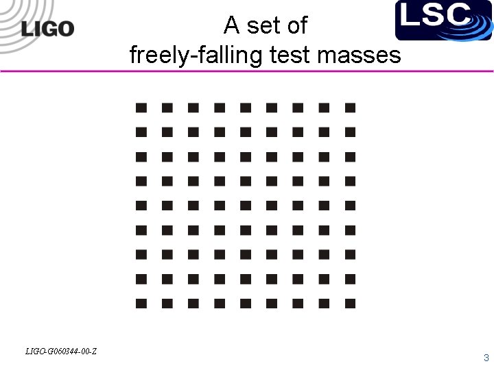 A set of freely-falling test masses LIGO-G 060344 -00 -Z 3 