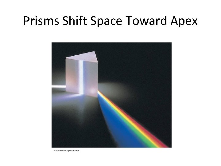 Prisms Shift Space Toward Apex 