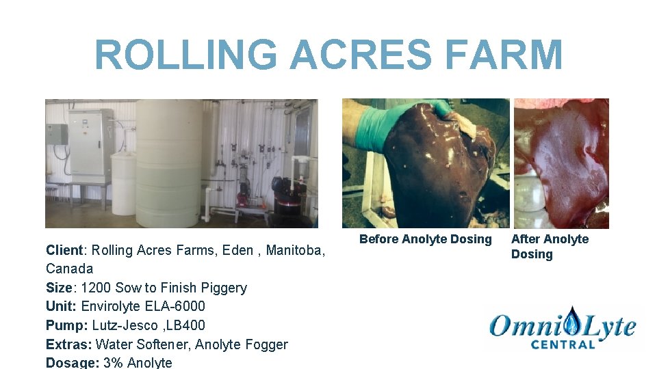 ROLLING ACRES FARM Client: Rolling Acres Farms, Eden , Manitoba, Canada Size: 1200 Sow