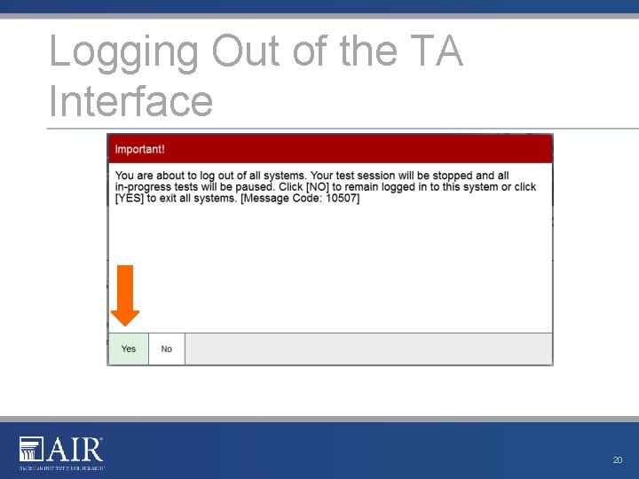 Logging Out of the TA Interface 20 Logging Out of the TA Interface 20