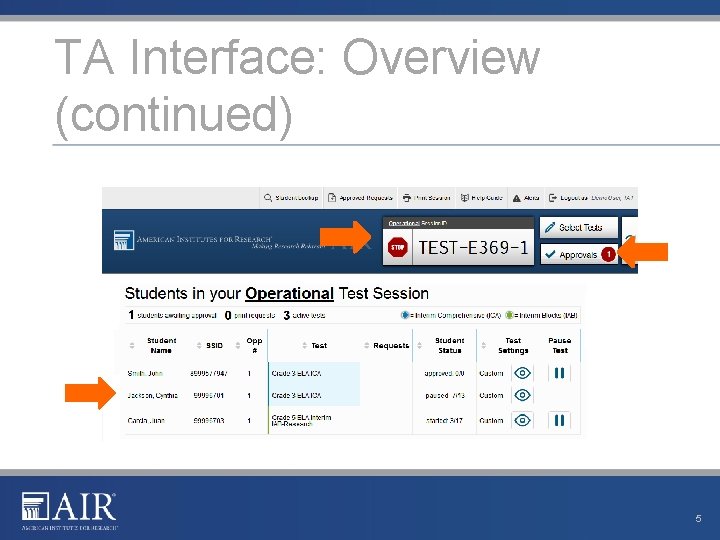 TA Interface: Overview (continued) 5 TA Interface: Overview (continued) 5
