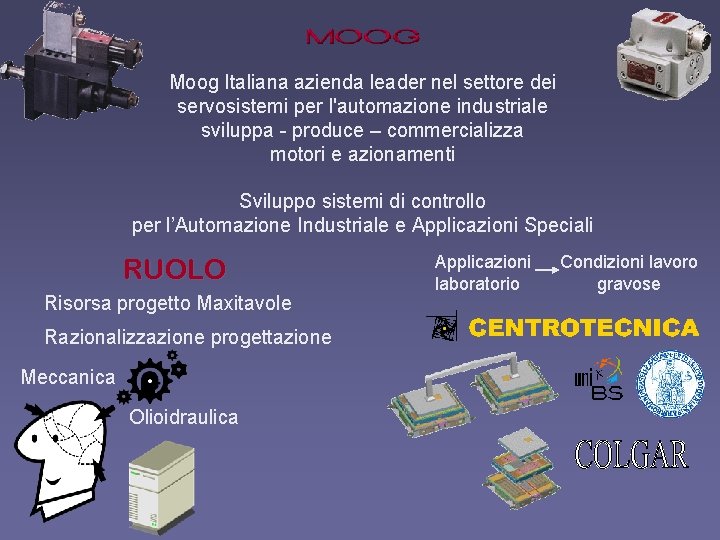 Moog Italiana azienda leader nel settore dei servosistemi per l'automazione industriale sviluppa - produce