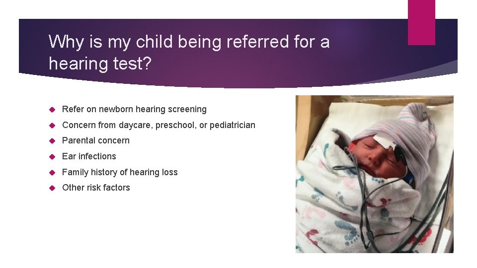 Why is my child being referred for a hearing test? Refer on newborn hearing