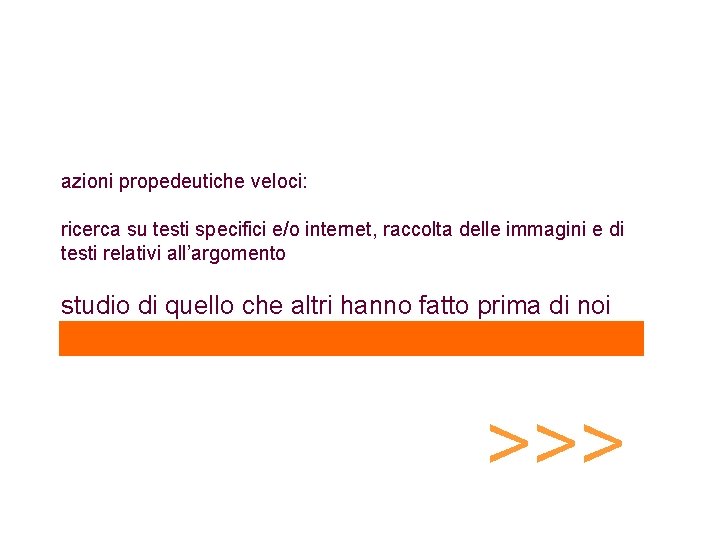 azioni propedeutiche veloci: ricerca su testi specifici e/o internet, raccolta delle immagini e di