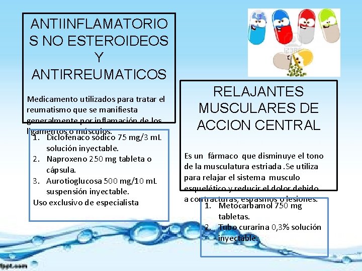 ANTIINFLAMATORIO S NO ESTEROIDEOS Y ANTIRREUMATICOS Medicamento utilizados para tratar el reumatismo que se