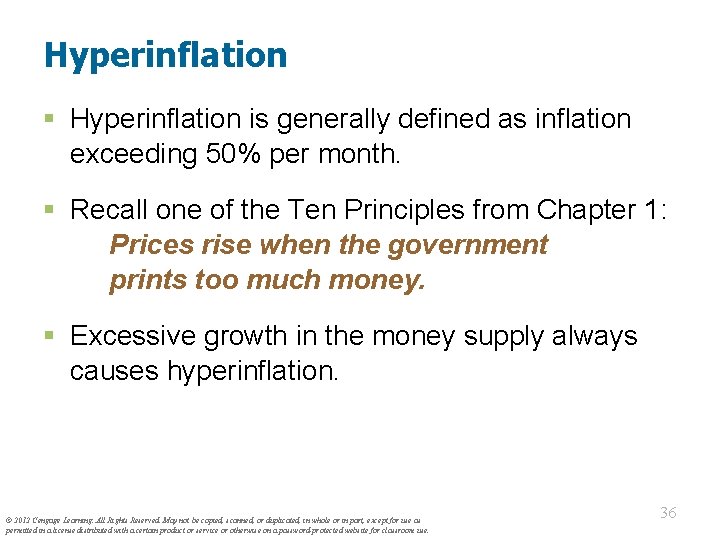 Hyperinflation § Hyperinflation is generally defined as inflation exceeding 50% per month. § Recall