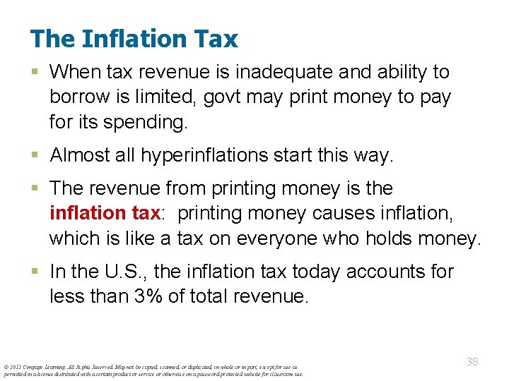 The Inflation Tax § When tax revenue is inadequate and ability to borrow is