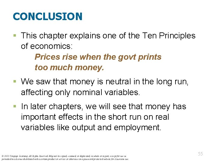 CONCLUSION § This chapter explains one of the Ten Principles of economics: Prices rise