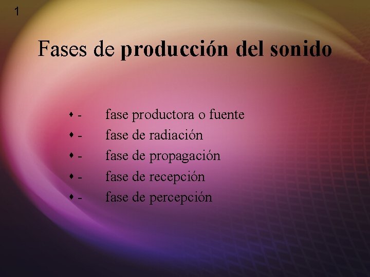 1 Fases de producción del sonido s- ssss- fase productora o fuente fase de