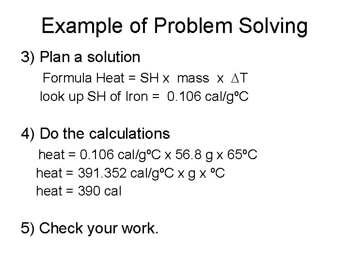 PWISTA Math of Chemistry Problem Solving Dimensional analysis
