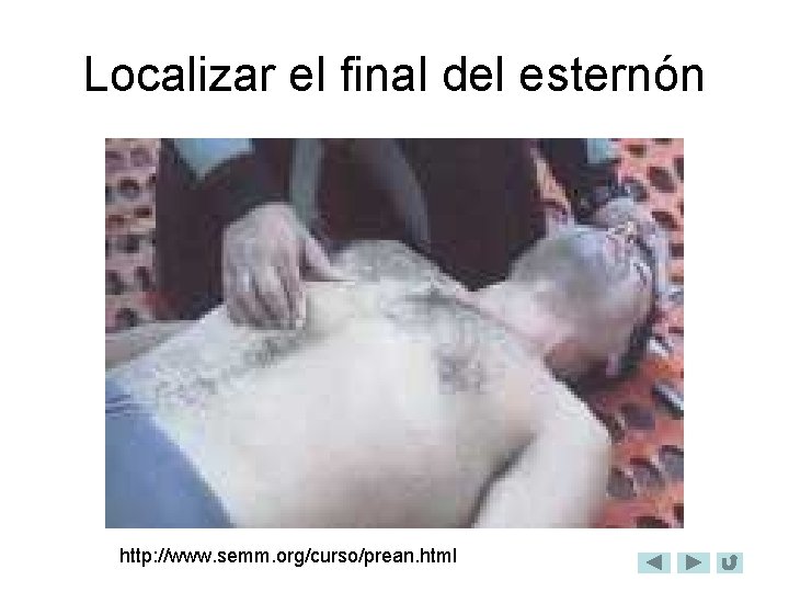 Localizar el final del esternón http: //www. semm. org/curso/prean. html 