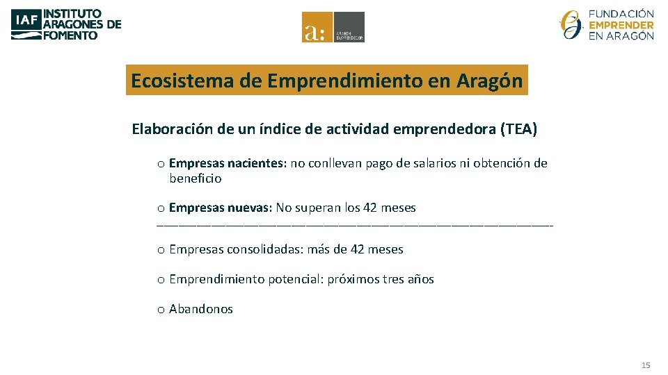 Ecosistema de Emprendimiento en Aragón Elaboración de un índice de actividad emprendedora (TEA) o