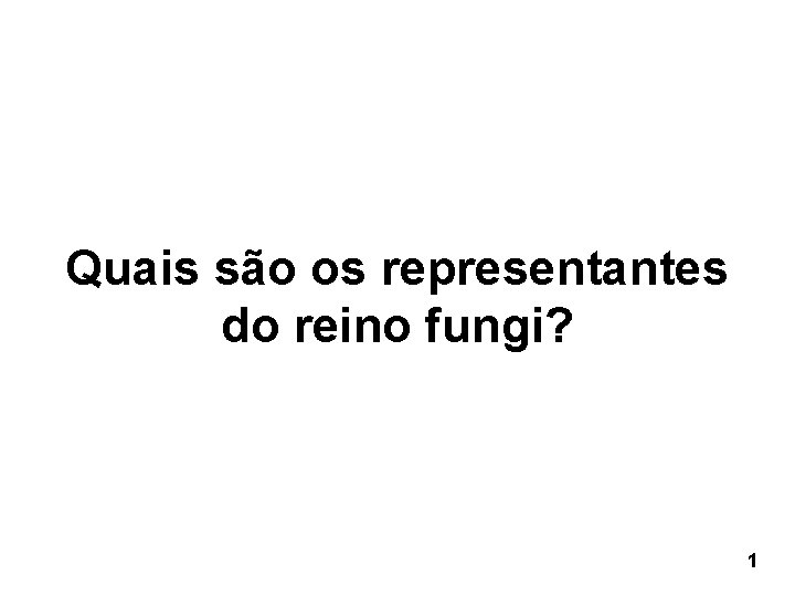 Quais são os representantes do reino fungi? 1 