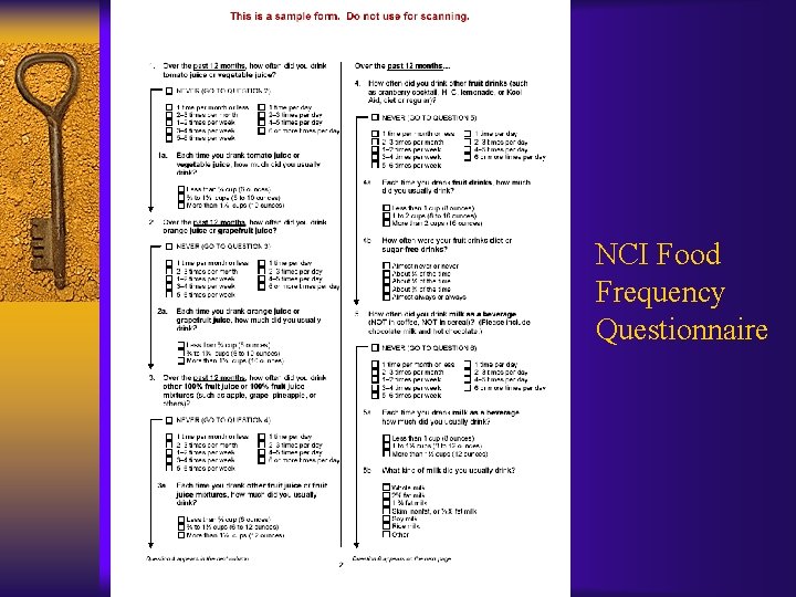 NCI Food Frequency Questionnaire 