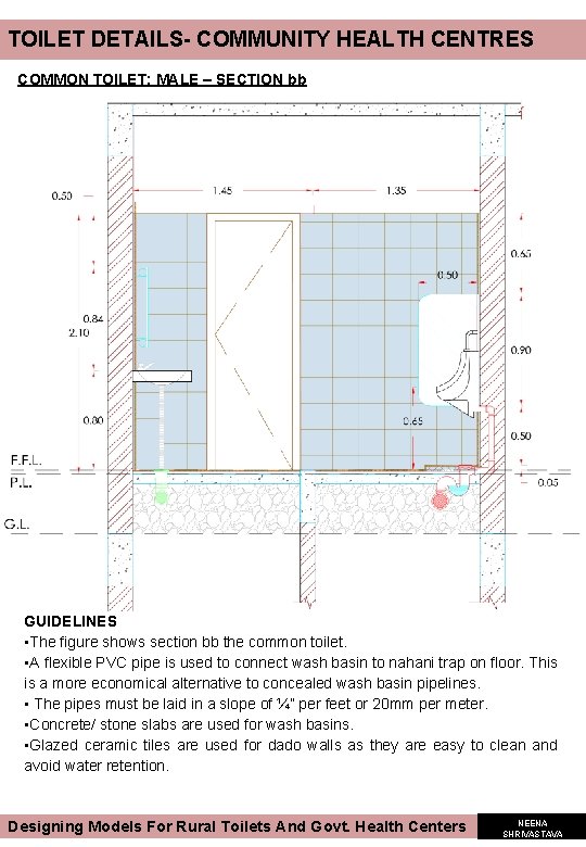 TOILET DETAILS- COMMUNITY HEALTH CENTRES COMMON TOILET: MALE – SECTION bb GUIDELINES • The TOILET DETAILS- COMMUNITY HEALTH CENTRES COMMON TOILET: MALE – SECTION bb GUIDELINES • The