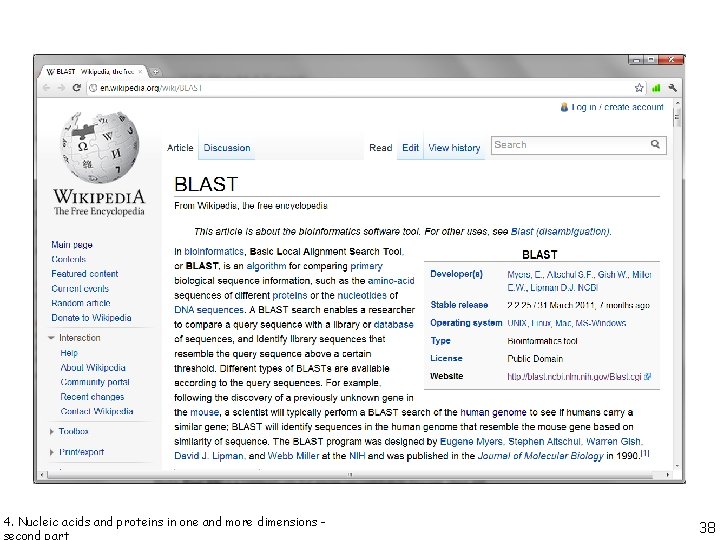 4. Nucleic acids and proteins in one and more dimensions - 38 