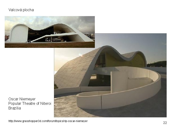 Valcová plocha Oscar Niemeyer Popular Theatre of Niteroi Brazília http: //www. grasshopper 3 d.
