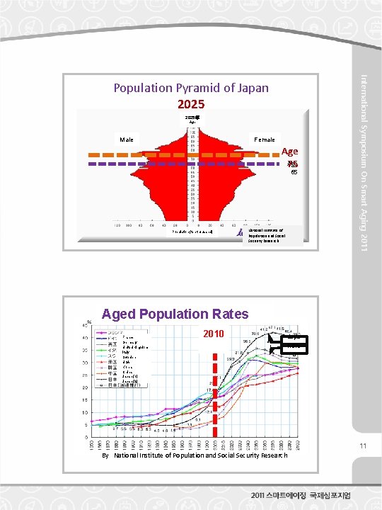 2025年 Age Male Female Age 75 65 Population (ten thousand) National Institute of Population