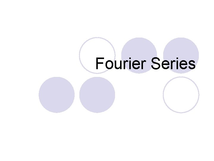 Fourier Series 