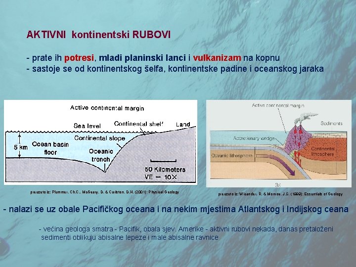 AKTIVNI kontinentski RUBOVI - prate ih potresi, mladi planinski lanci i vulkanizam na kopnu