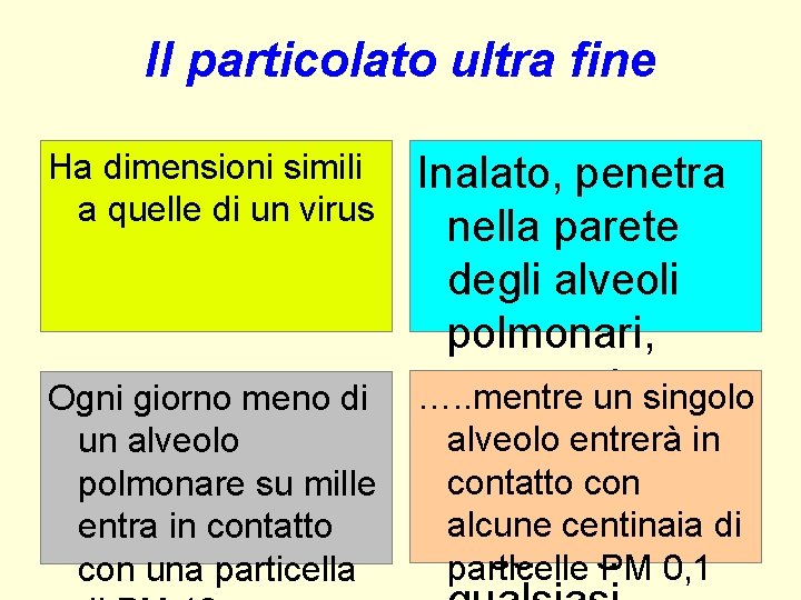 Il particolato ultra fine Ha dimensioni simili a quelle di un virus Ogni giorno Il particolato ultra fine Ha dimensioni simili a quelle di un virus Ogni giorno