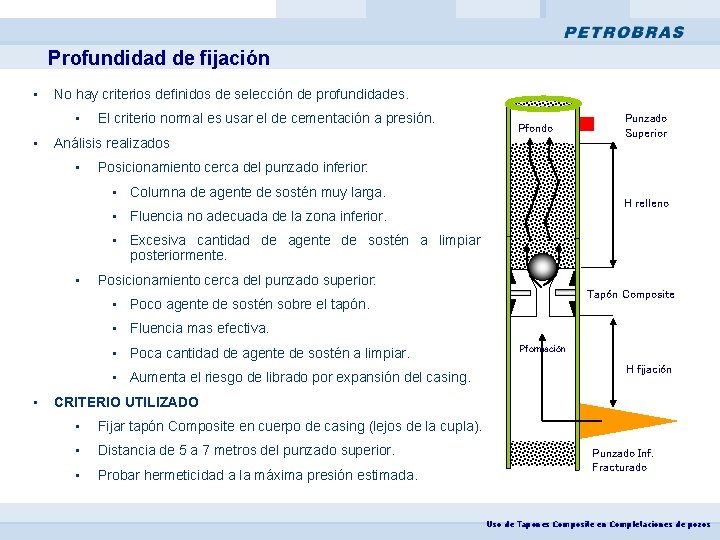 Profundidad de fijación • No hay criterios definidos de selección de profundidades. • •
